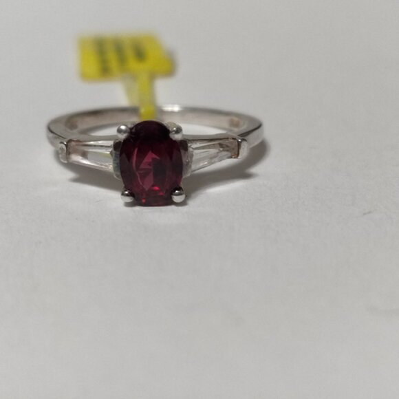 Chuck Clemency Diamond Cut Topaz and Garnet Ring size 6 S Silver 925 + 14K gold - Picture 7 of 9